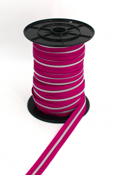 Endlosreißverschluss metallisiert fuchsia/ silber (1m)